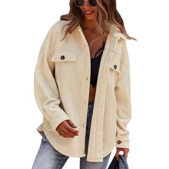 Western Plush Button Up Shirt Jacket Shacket NWT - Picture 6 of 12